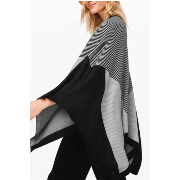 NWT Lululemon Here for Serenity Wrap one size black grey cashmere blend - Picture 1 of 8
